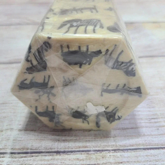 Swazi Candle Light From Africa Animal Print Hexagon Pillar Candle 4" New - Picture 6 of 6
